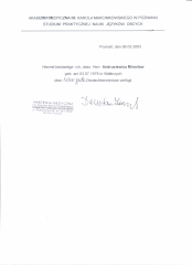 2003 Zaświadczenie o znajomości języka niemieckiego - Studium Praktycznej Nauki Języków Obcych UMP