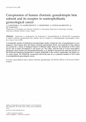 Coexpression of human chorionic gonadotropin beta subunit and its receptor in nontrophoblastic gynecological cancer.
