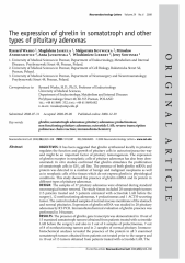 The expression of ghrelin in somatotroph and other types of pituitary adenomas.
