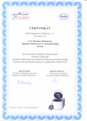 2008 Zaświadczenie uczestnictwa w szkoleniu dotyczącym obsługi systemu LightCycker 2.0