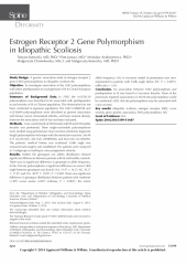 Estrogen receptor 2 gene polymorphism in idiopathic scoliosis.