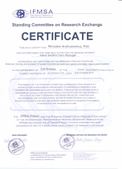 2014 Certyfikat opiekuna studenta w ramach współpracy z International Fedreation of Medical Students' Associacion