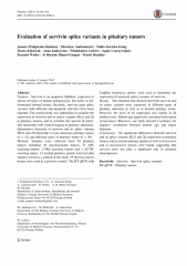 Evaluation of survivin splice variants in pituitary tumors.
