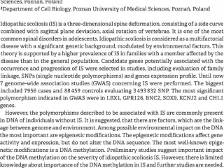 2020 Genetic background of idiopathic scoliosis – current state of knowledge and role of DNA methylation.